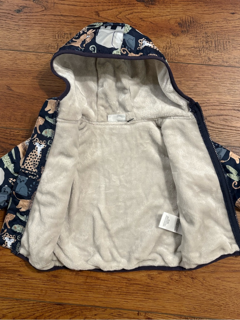 Mick Mack Toddler Safari Animal Hooded Fleece Lined Jacket 18M - Picture 5 of 12